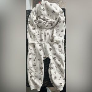 Dog paw print cool weather pram / jumpsuit